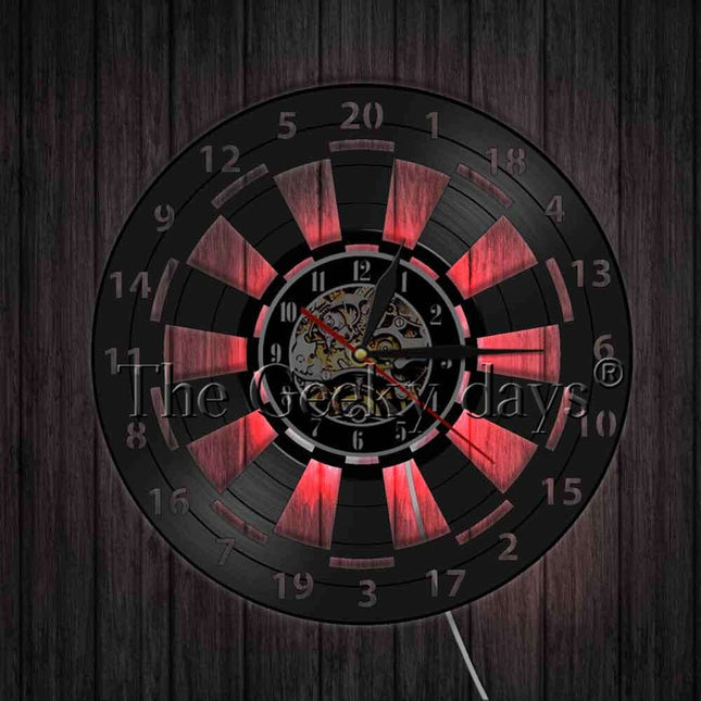 Reloj de vinilo para jugadores dardos