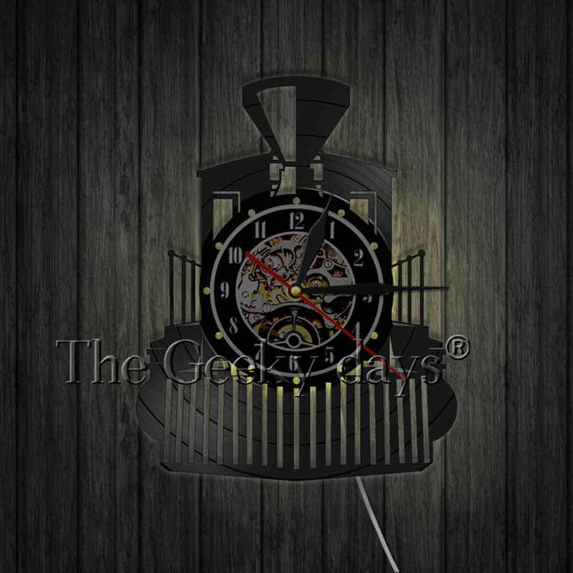 Reloj de vinilo locomotora de tren
