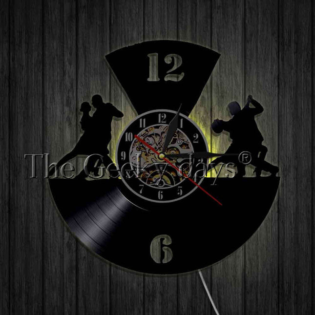 Reloj de vinilo pareja bailando tango