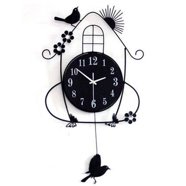 Reloj de pared péndulo diseño pájaros