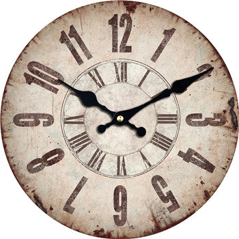 Reloj de pared redondo efecto oxidado