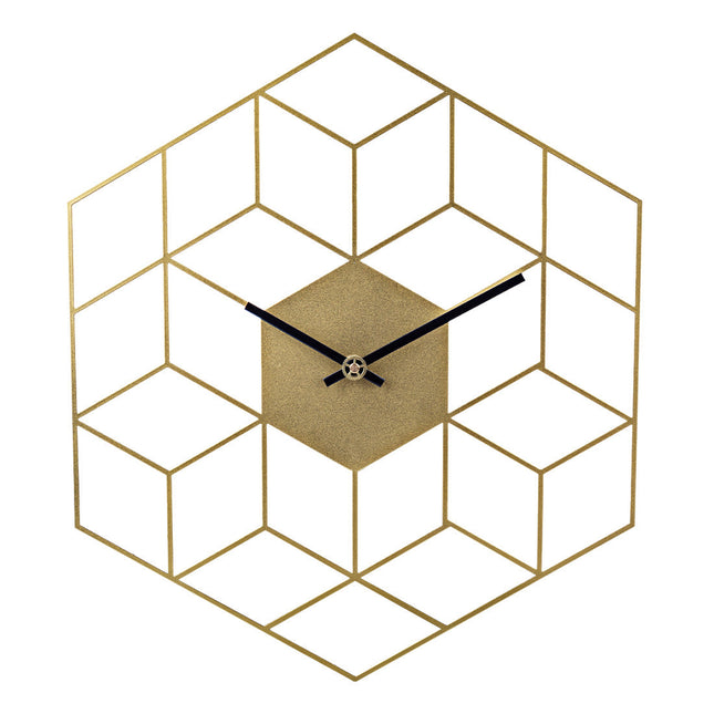 Reloj de pared hexagonal efecto 3D