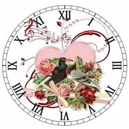 Reloj de pared rústico con flores