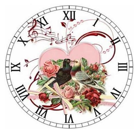 Reloj de pared rústico con flores