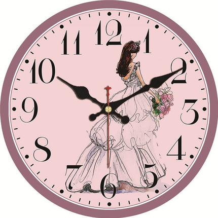 Reloj de pared redondo color rosa