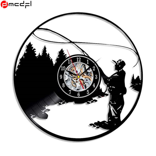 Reloj de vinilo para amantes pesca