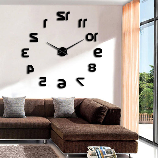 Reloj de pared gigante adhesivo invertido