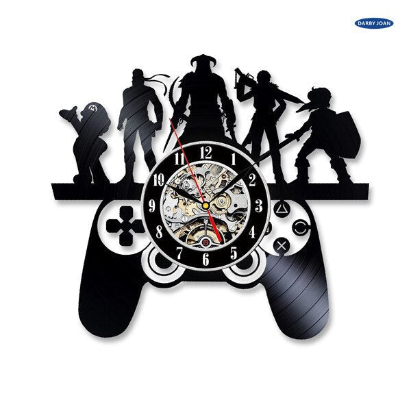 Reloj vinilo con mando para gamers