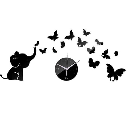 Reloj de pared adhesivo con elefante