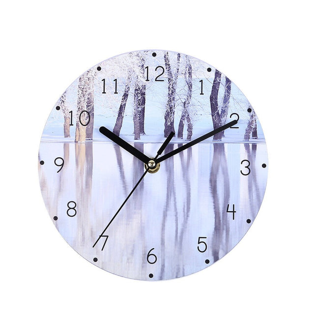 Reloj de pared de madera con frase