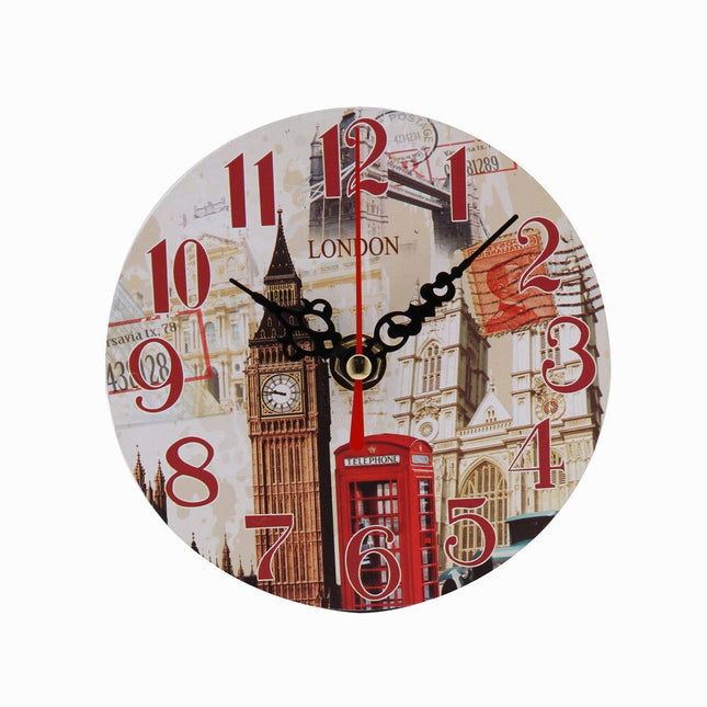 Reloj de pared efecto madera antiguo