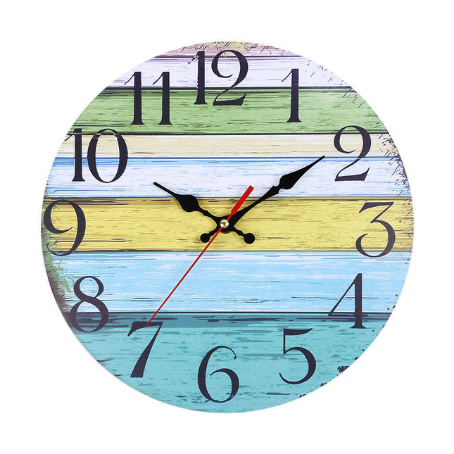 Reloj de pared de madera colorido