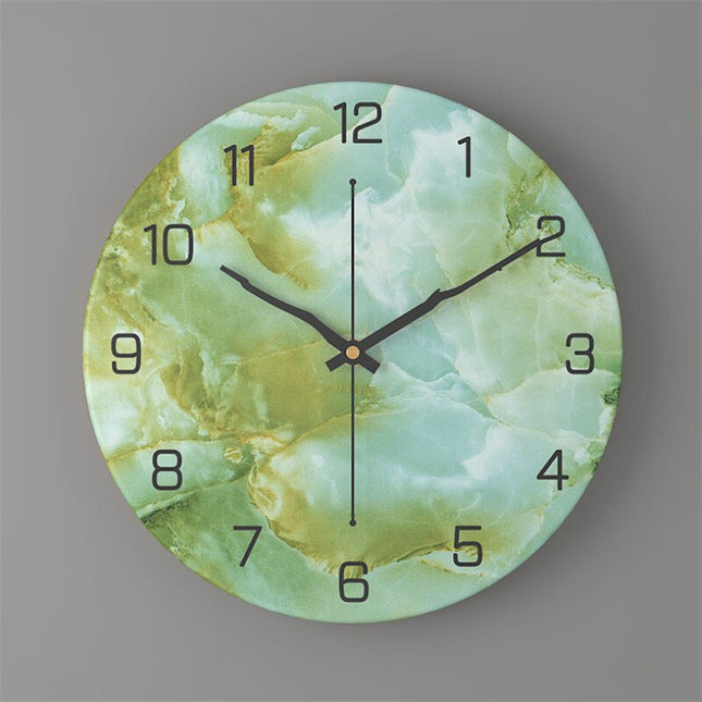 Reloj de pared efecto mármol bicolor