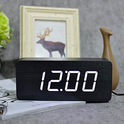 Despertador Digital LED Efecto Madera