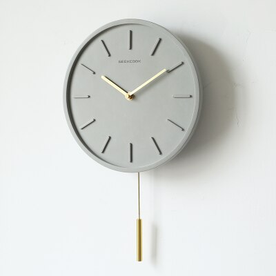 Reloj de pared efecto cemento minimalista