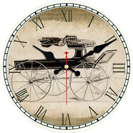 Reloj de pared vintage con carruaje