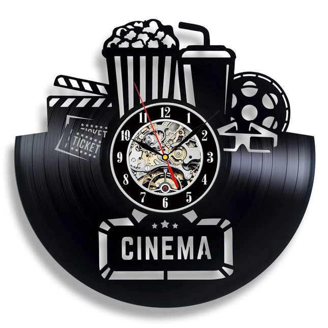 Reloj de vinilo temático de cine