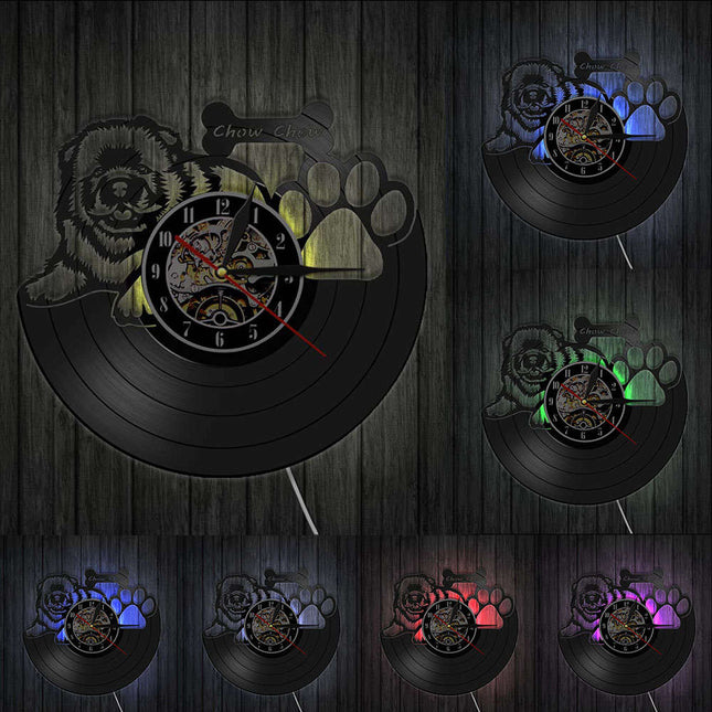 Reloj de vinilo perro Chow Chow