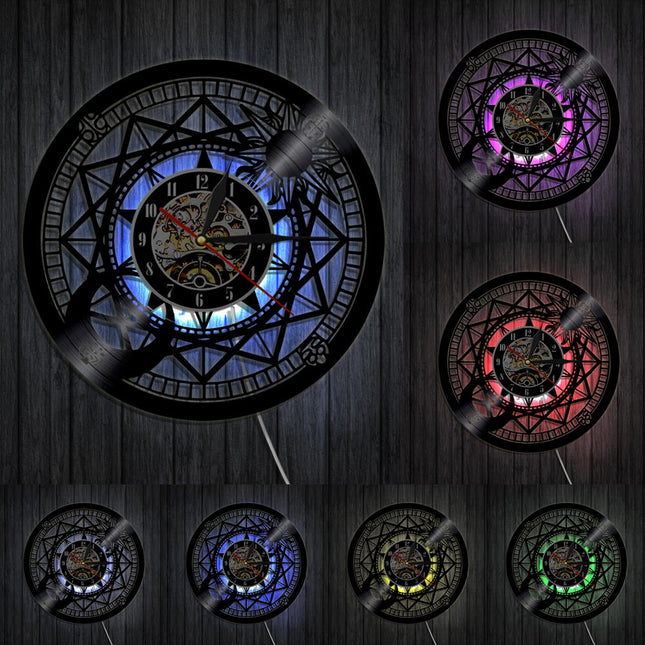 Reloj de vinilo rosa de vientos