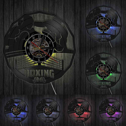 Reloj de pared vinilo tema boxeo