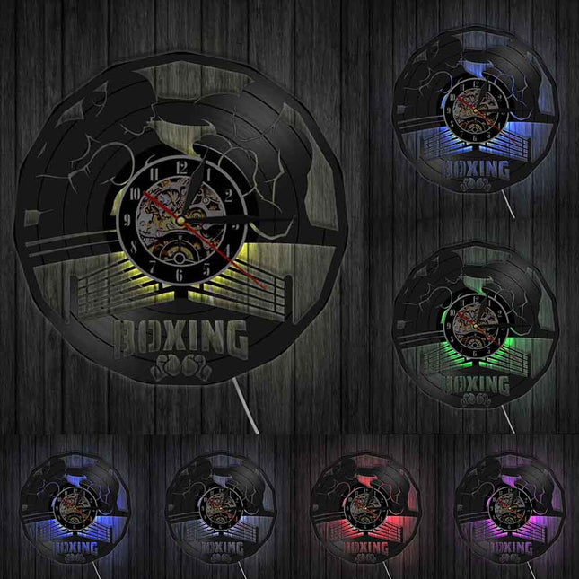 Reloj de pared vinilo tema boxeo