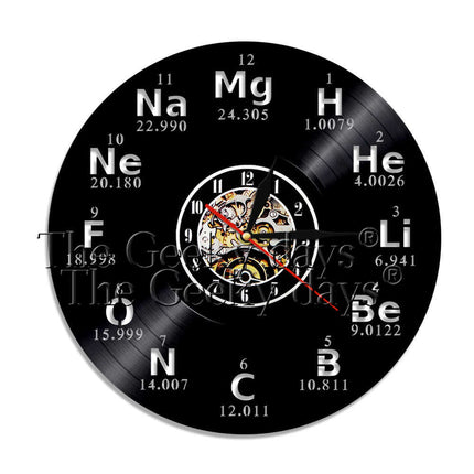 Reloj de vinilo tabla periódica química