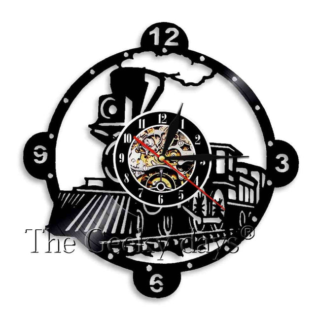 Reloj de vinilo locomotora de tren