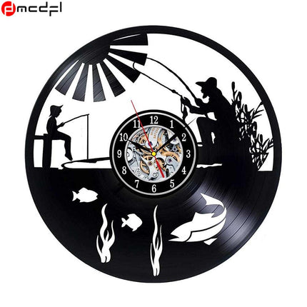 Reloj de vinilo para amantes pesca