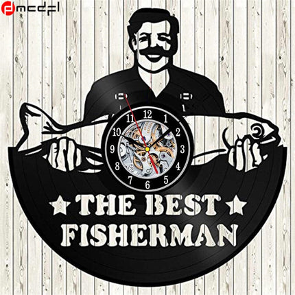 Reloj de vinilo para amantes pesca
