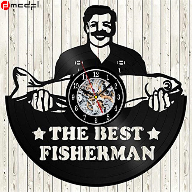 Reloj de vinilo para amantes pesca