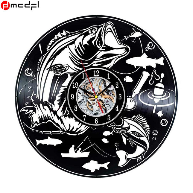 Reloj de vinilo para amantes pesca