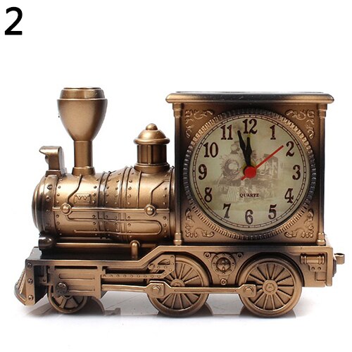 Reloj de sobremesa vintage forma tren