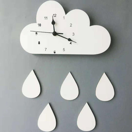 Reloj de pared nube gotas colores