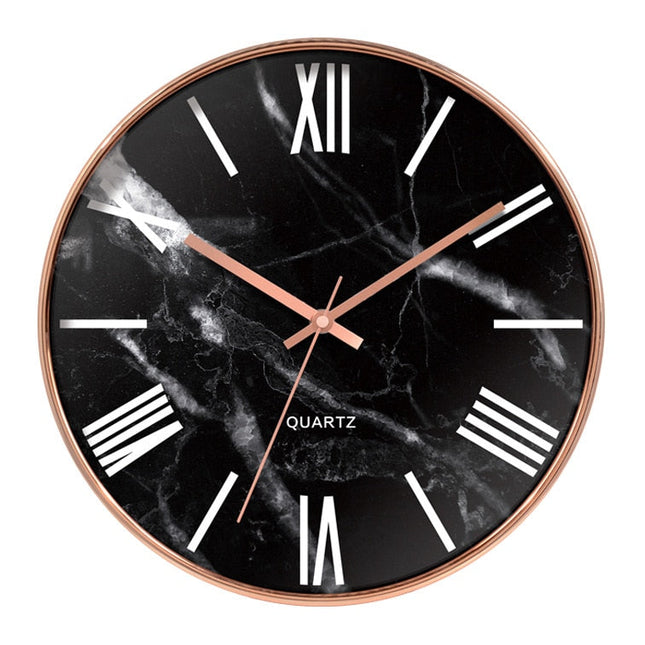 Reloj de pared efecto mármol cuarzo