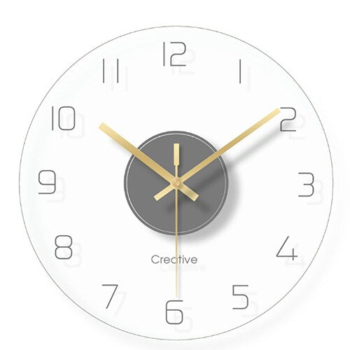 Reloj de pared de cristal transparente