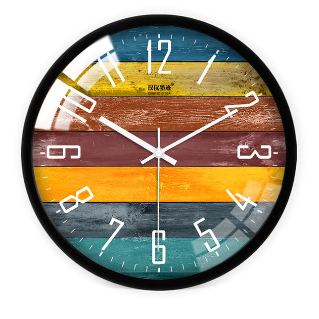 Reloj de pared nórdico madera colorida