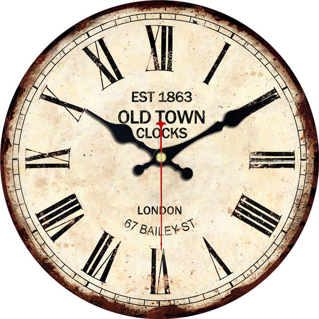 Reloj de pared vintage blanco roto