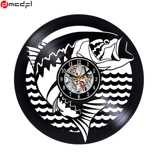 Reloj de vinilo para amantes pesca