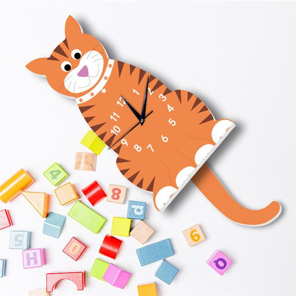 Reloj de pared infantil con péndulo cohete