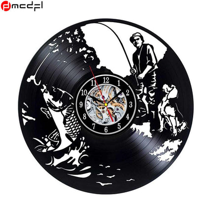 Reloj de vinilo para amantes pesca
