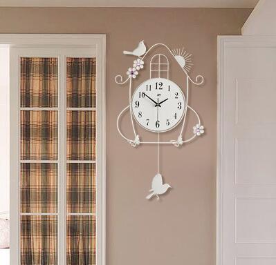 Reloj de pared péndulo diseño pájaros