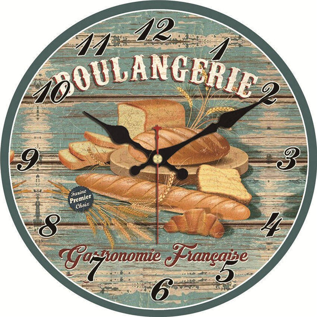 Reloj de pared rústico queso francés
