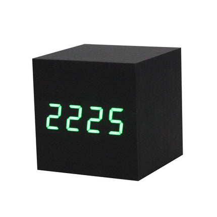 Despertador Cubo Digital Negro Moderno