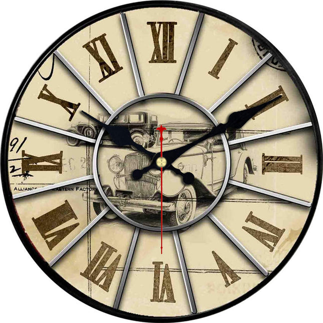 Reloj de pared coches clásicos topo