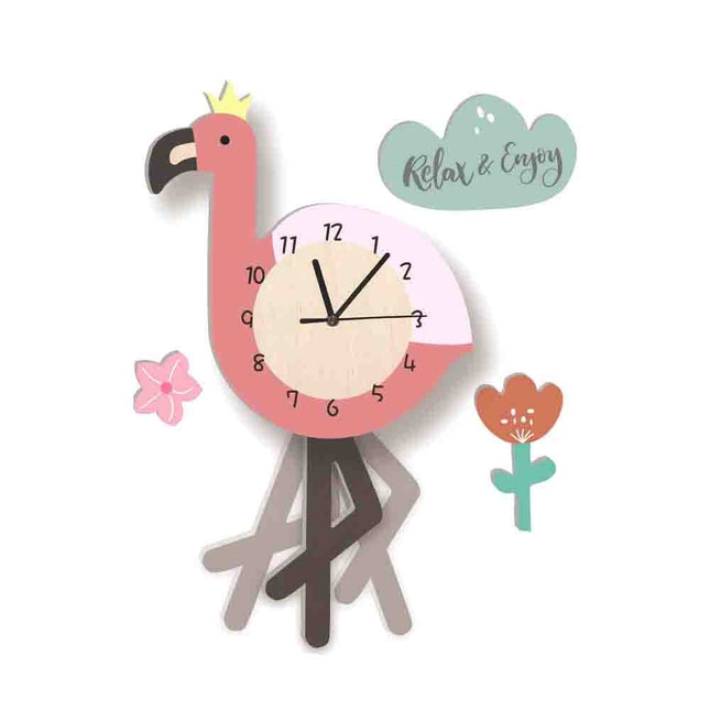Reloj de pared infantil forma flamenco