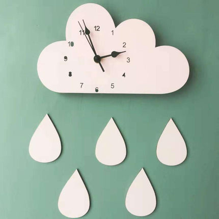 Reloj de pared nube gotas colores
