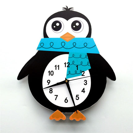 Reloj de pared infantil forma pingüino