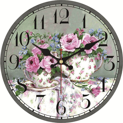 Reloj de pared floral estilo Shabby