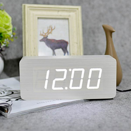 Despertador Digital LED Efecto Madera