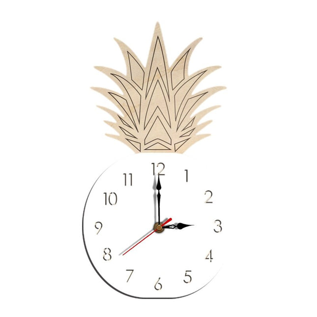 Reloj de pared madera forma piña
